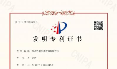 发明专利证书移动终端及其数据传输要领